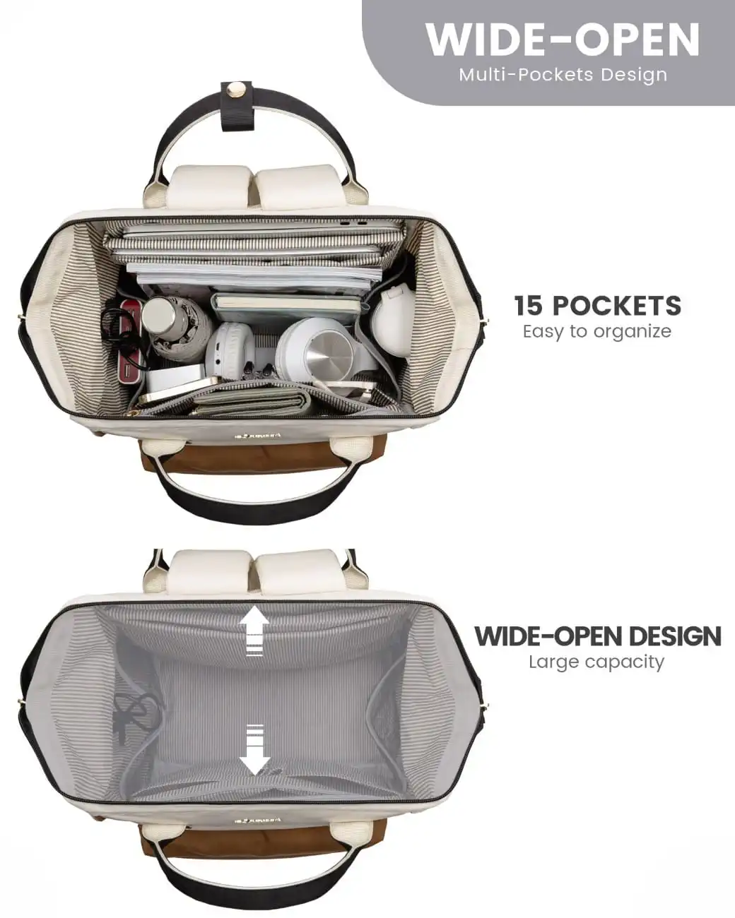 Γυναικείο Σακίδιο με USB Lovevook 15,6'' MB2146 beige/black