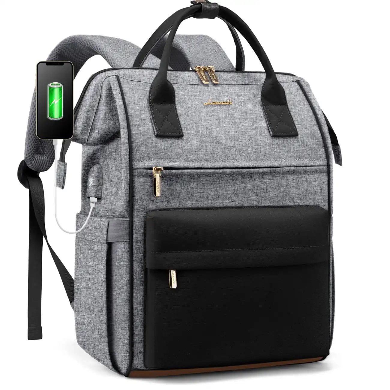 Γυναικείο Σακίδιο με USB Lovevook 15,6'' MB2146 gray/black