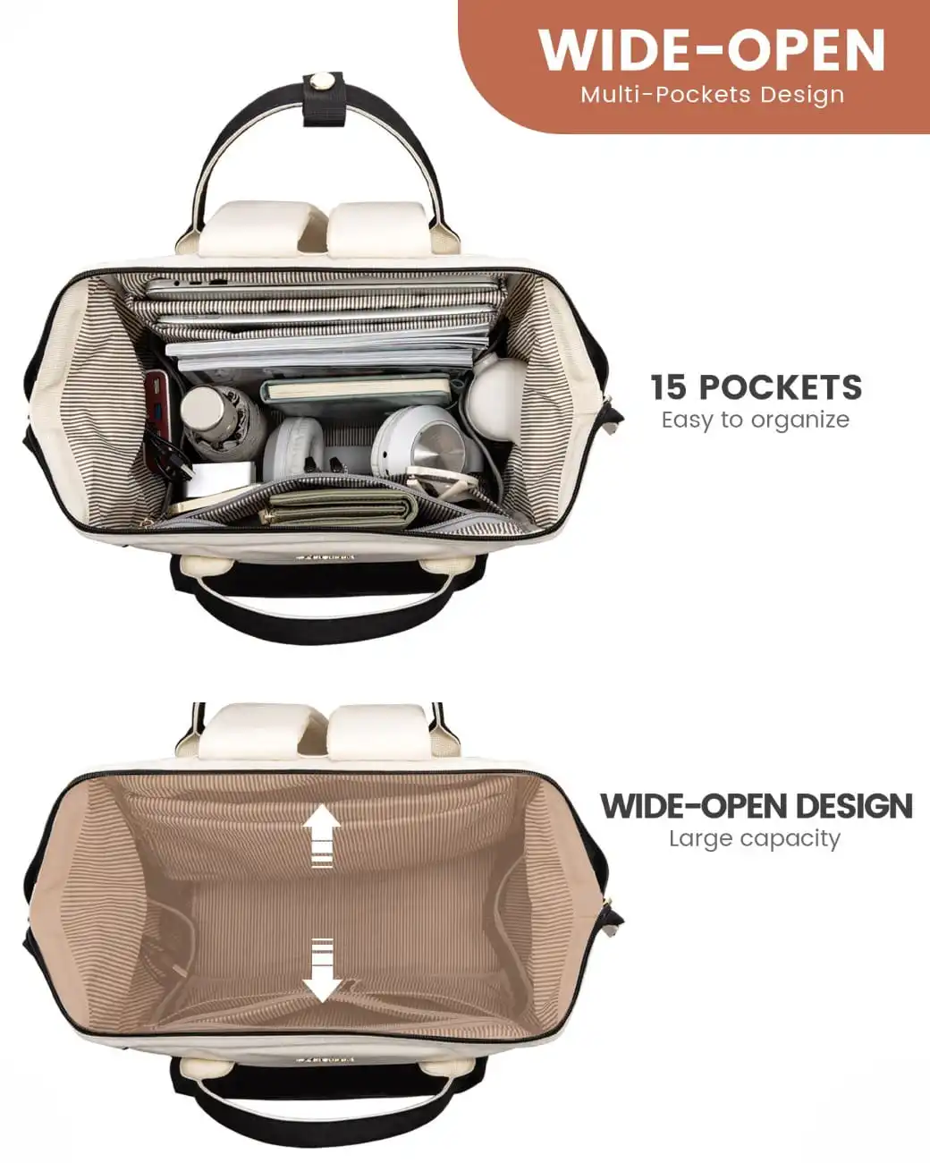 Γυναικείο Σακίδιο με USB Lovevook 15,6'' MB2146 beige/black