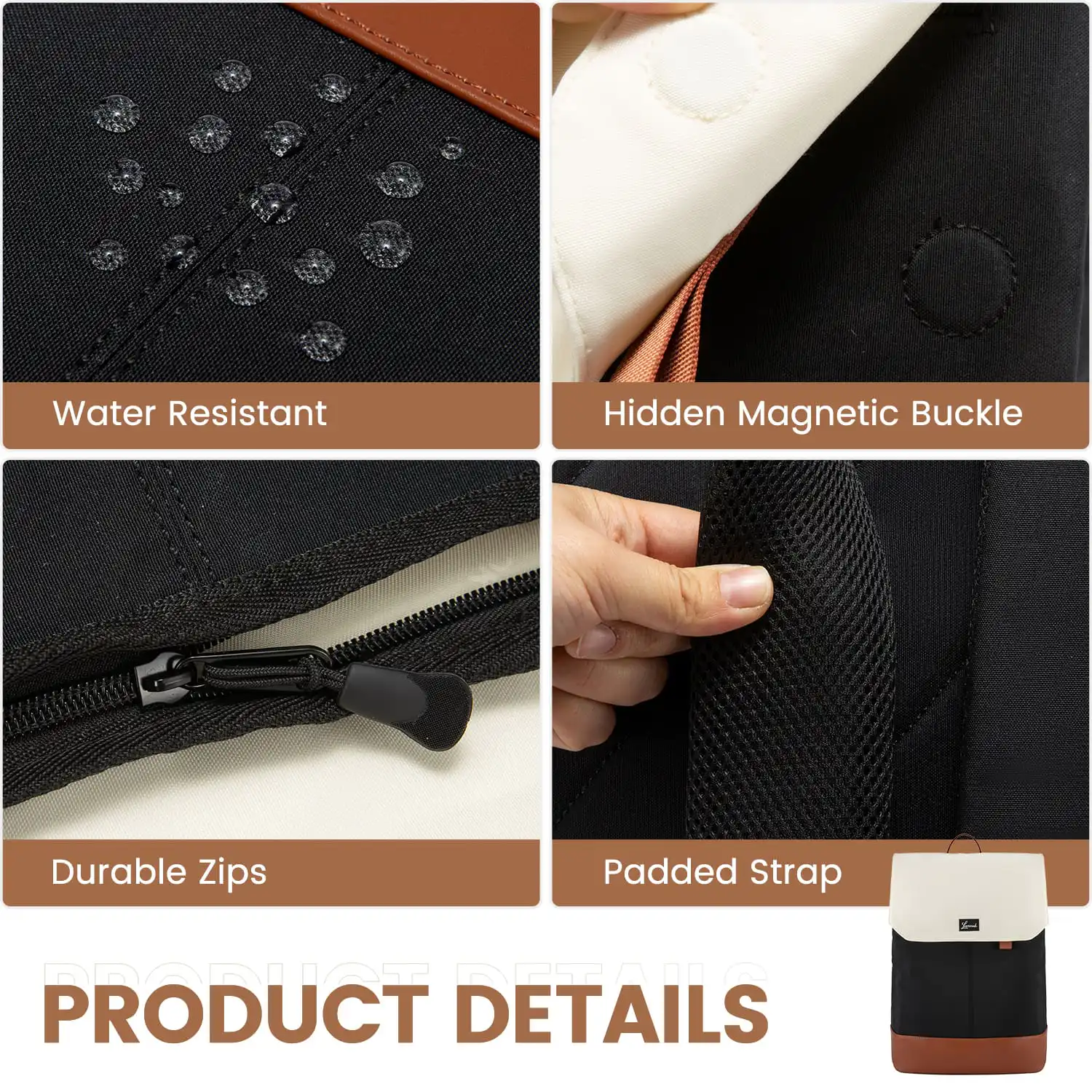 Γυναικείο Σακίδιο Φορητού Υπολογιστή Lovevook 15,6'' MB2187 black/beige