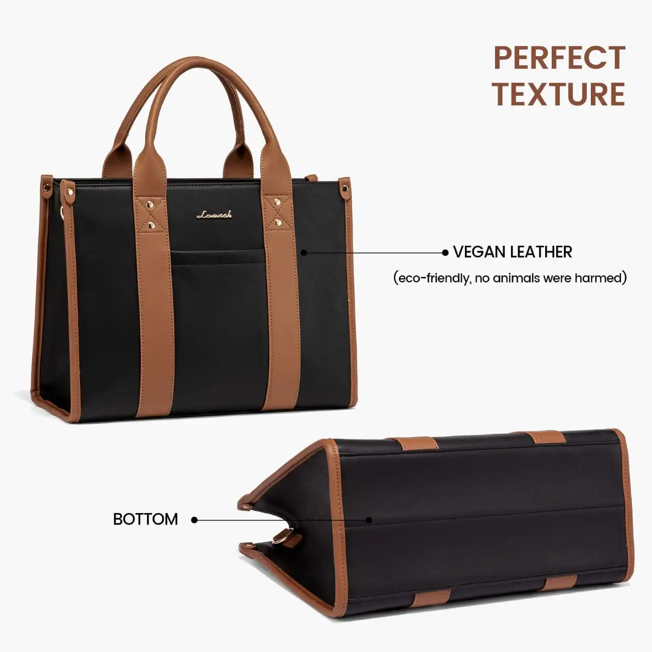 Γυναικεία τσάντα ώμου φορητού υπολογιστή Lovevook 13'' WB3084 black/brown