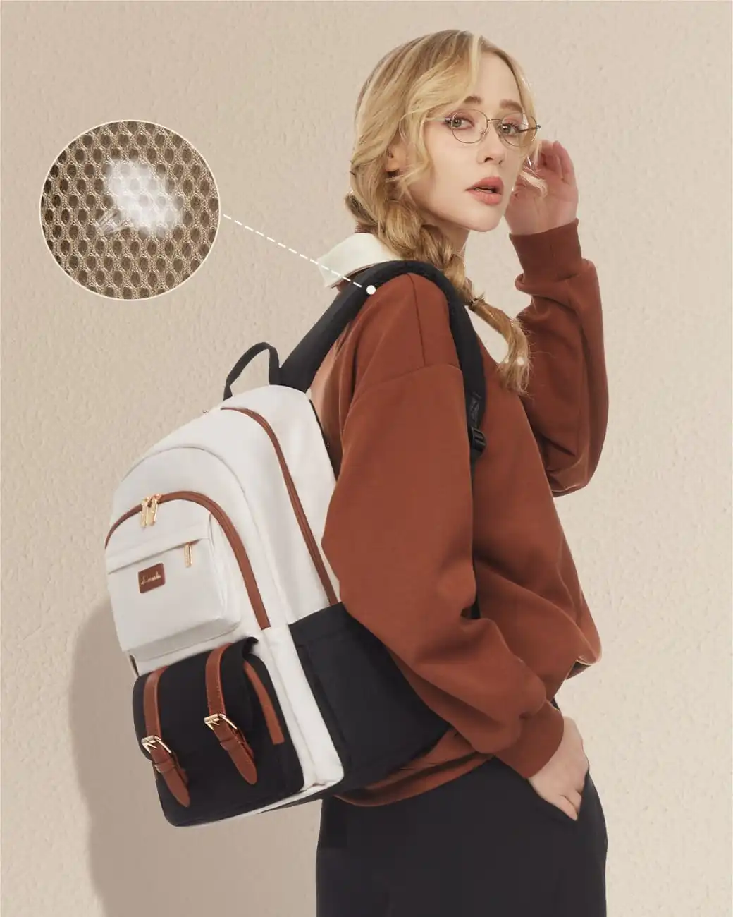 Γυναικείο Σακίδιο Για Laptop Lovevook 15,6” MB3158 beige/black