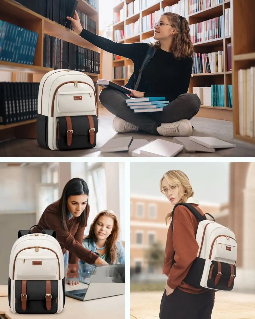 Γυναικείο Σακίδιο Για Laptop Lovevook 15,6'' MB3158 beige/black