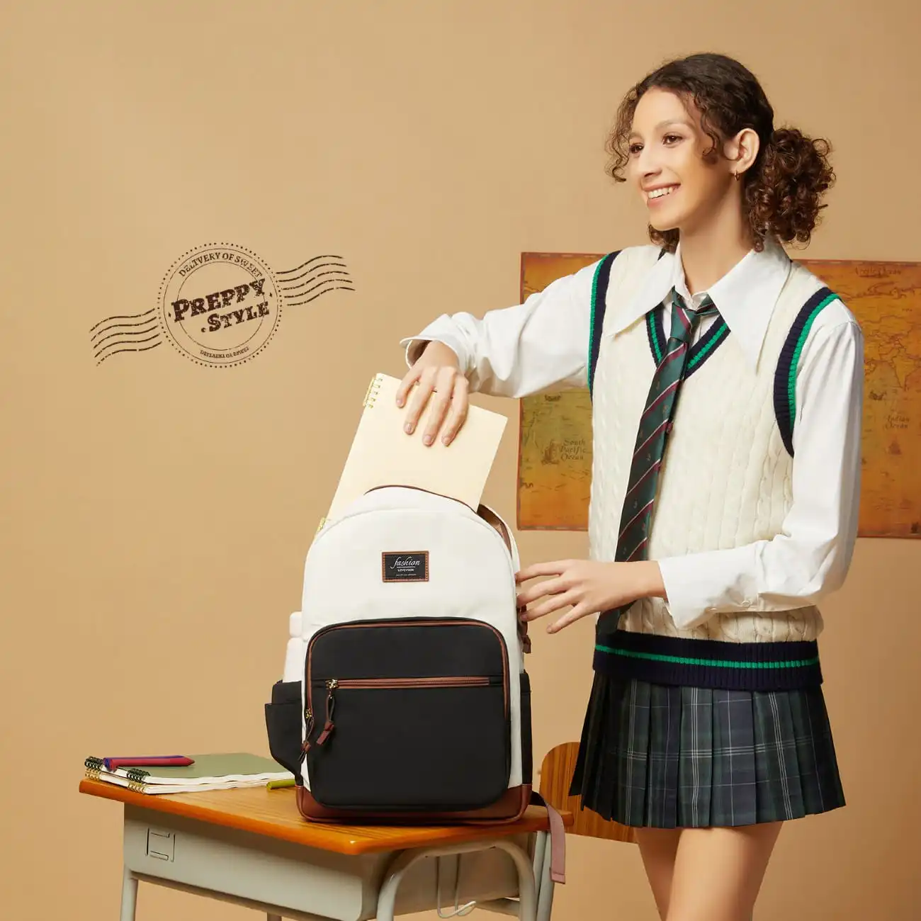 Γυναικείο Σακίδιο Για Laptop Lovevook 15,6'' MB3222 beige/black