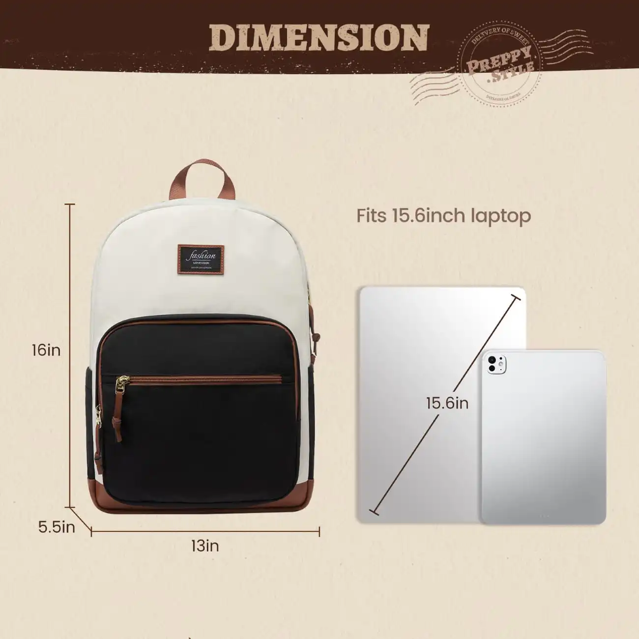 Γυναικείο Σακίδιο Για Laptop Lovevook 15,6'' MB3222 beige/black