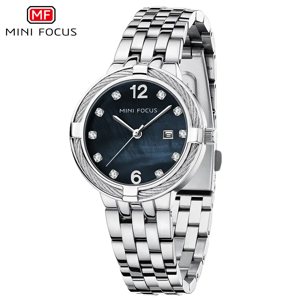 Μεταλλικό ρολόι με πέτρες Mini Focus MF0626L-2