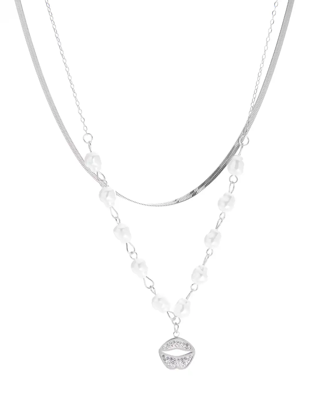 Διπλή αλυσίδα λαιμού MN43-50 – Ασημί Διπλή αλυσίδα λαιμού MN43-50 – Ασημί