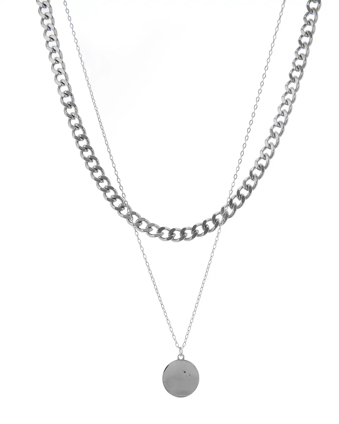 Διπλή αλυσίδα λαιμού MN4324-25 – Ασημί Διπλή αλυσίδα λαιμού MN4324-25 – Ασημί