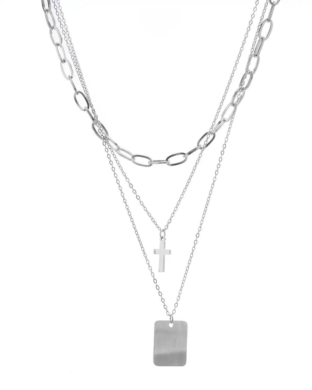 Τριπλή αλυσίδα λαιμού MN4324-48 – Ασημί Τριπλή αλυσίδα λαιμού MN4324-48 – Ασημί
