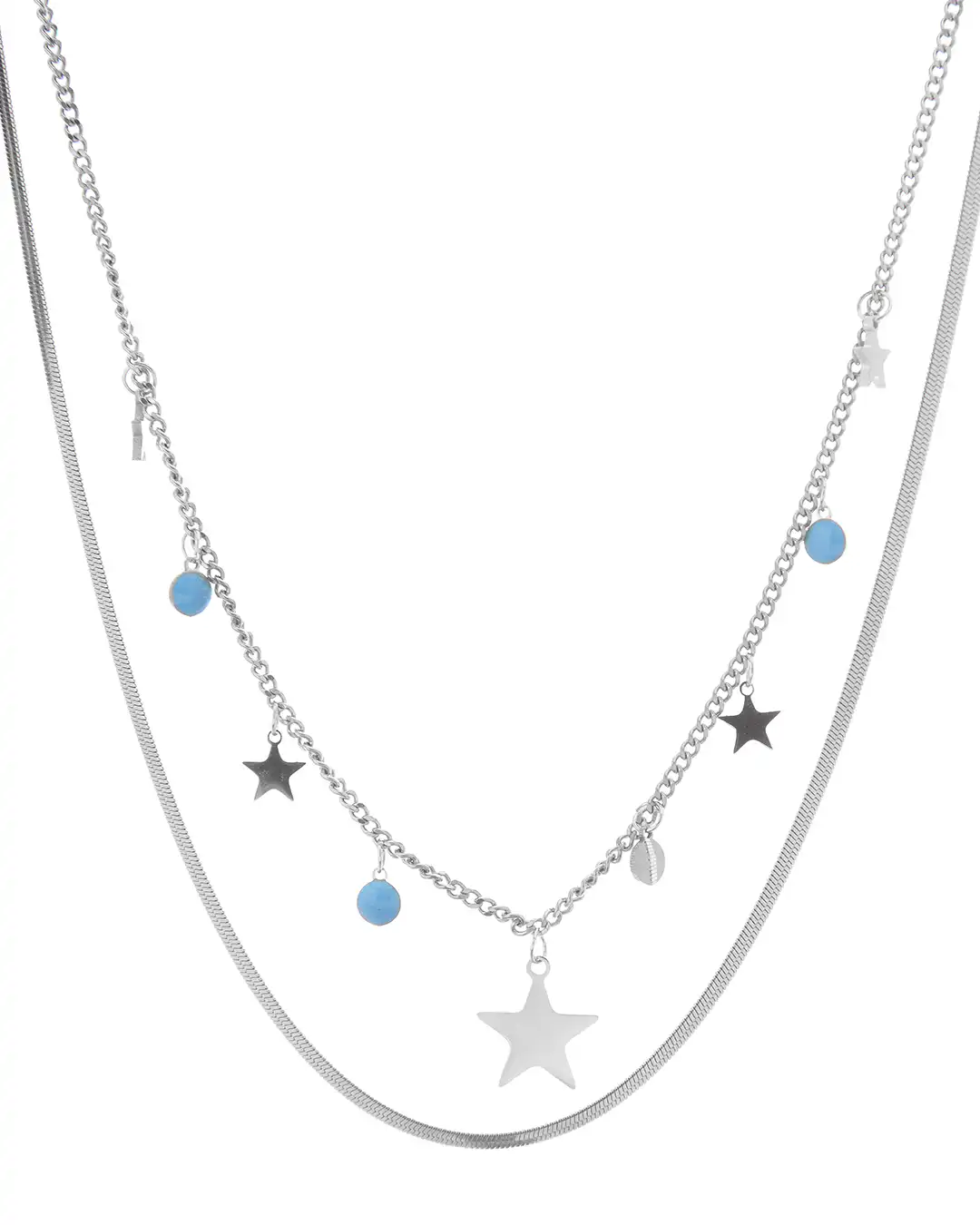 Διπλή αλυσίδα λαιμού MN4324-56 – Ασημί Διπλή αλυσίδα λαιμού MN4324-56 – Ασημί