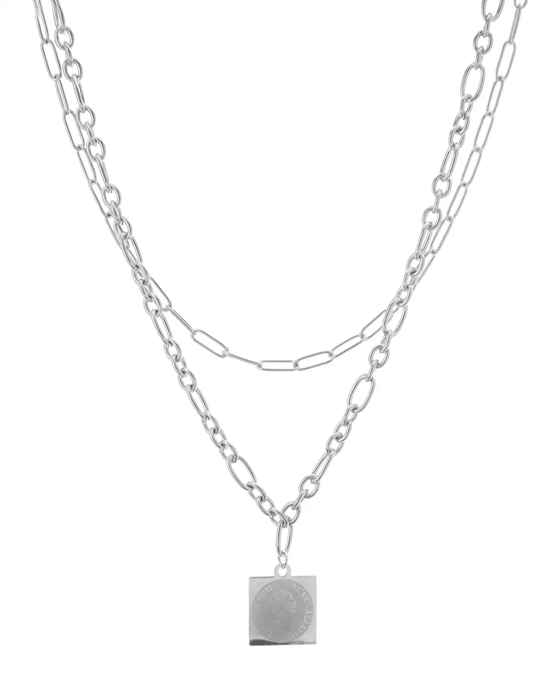 Διπλή αλυσίδα λαιμού MN4324-63 – Ασημί Διπλή αλυσίδα λαιμού MN4324-63 – Ασημί