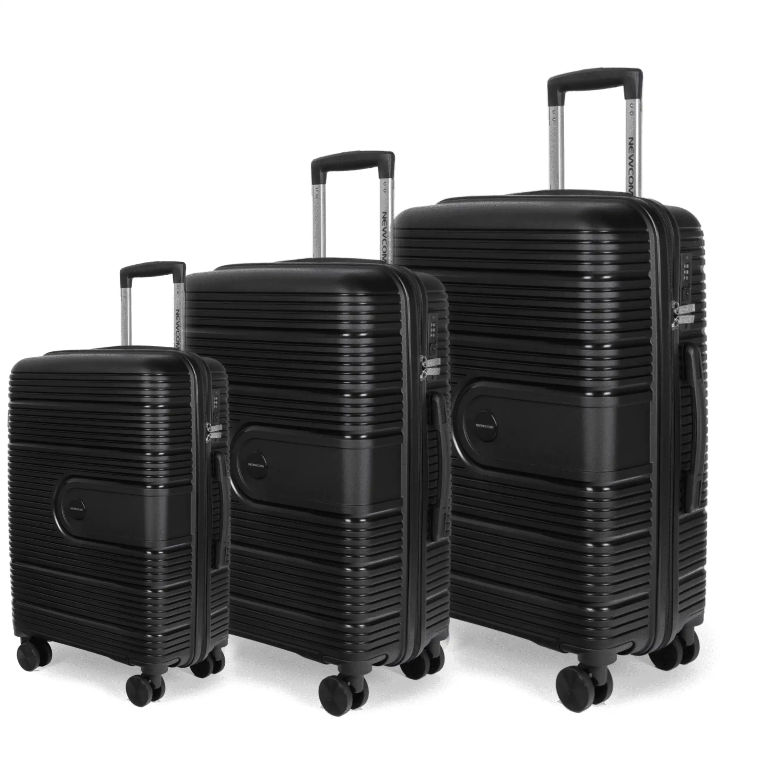 Ανθεκτικό Σετ Βαλιτσών 3 Τεμαχίων Newcom (PP) N1594 μαύρο