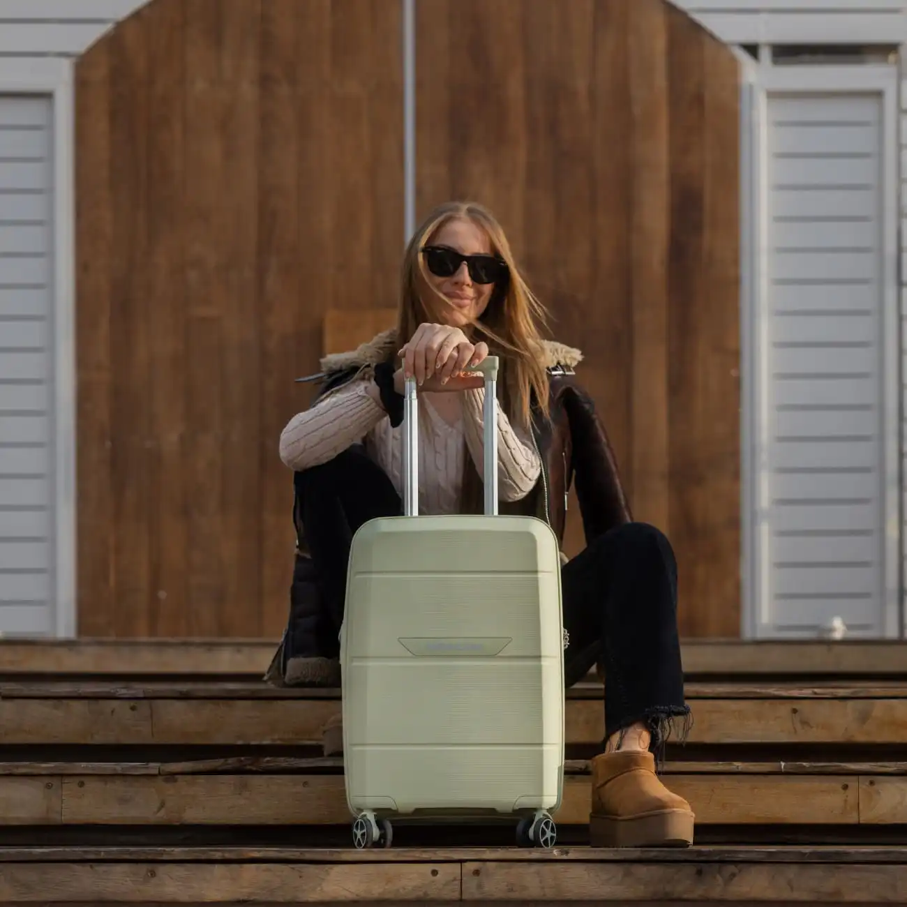 Βαλίτσα σκληρή Newcom (PP) καμπίνας N1595/50 πράσινο