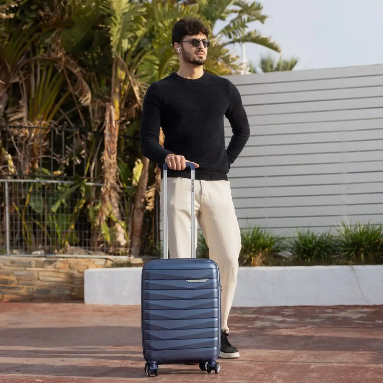 Βαλίτσα σκληρή άθραυστη Newcom (PP) καμπίνας N1597/50 μπλε