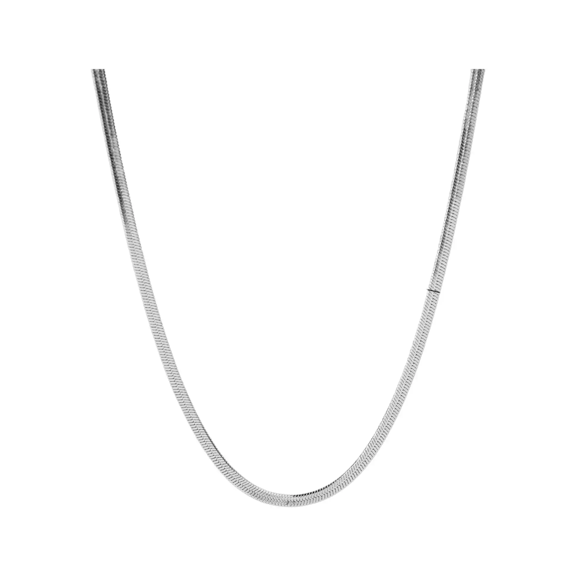 Γυναικείο κολιέ ασημί αλυσίδα snake 4mm