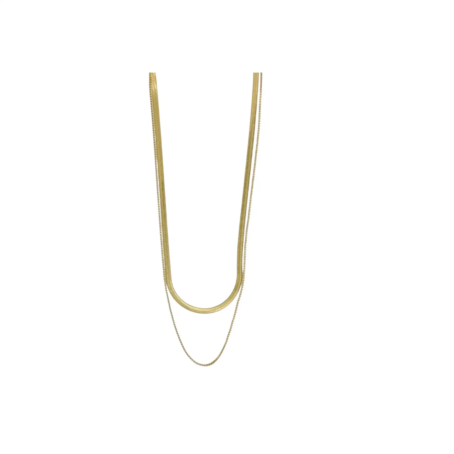 Γυναικείο κολιέ διπλή αλυσίδα snake Stainless steel