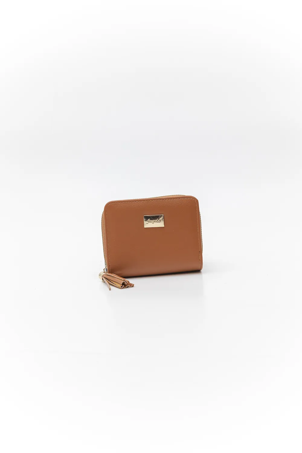 Μικρό πορτοφόλι με φουντίτσα και μεταλλική καρδιά