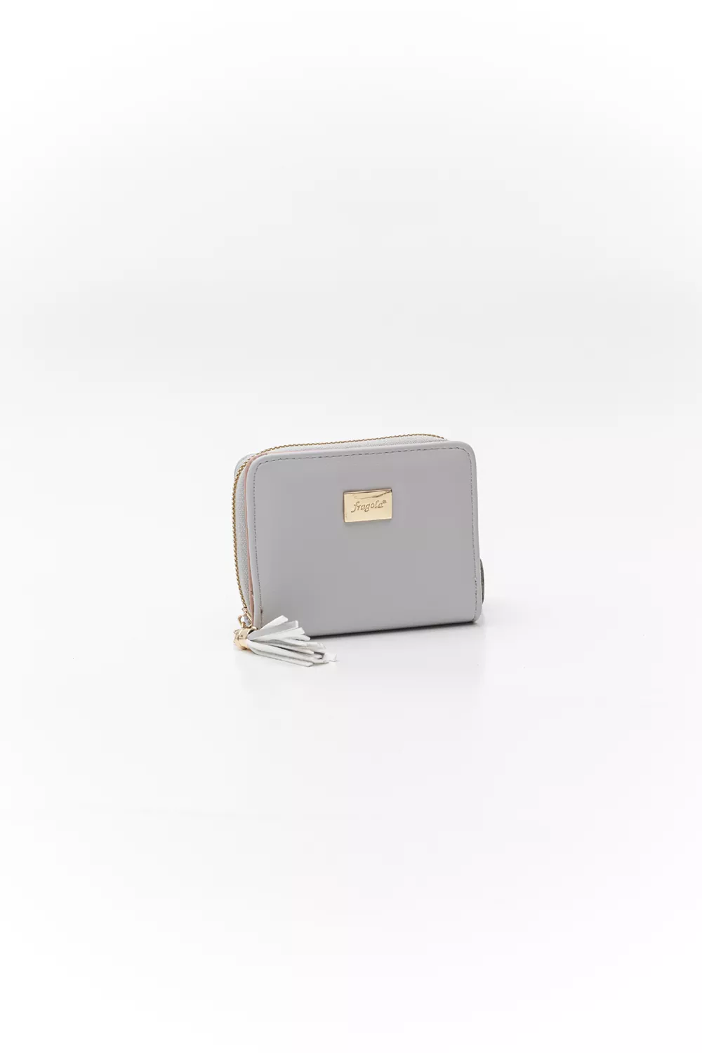 Μικρό πορτοφόλι με φουντίτσα και μεταλλική καρδιά