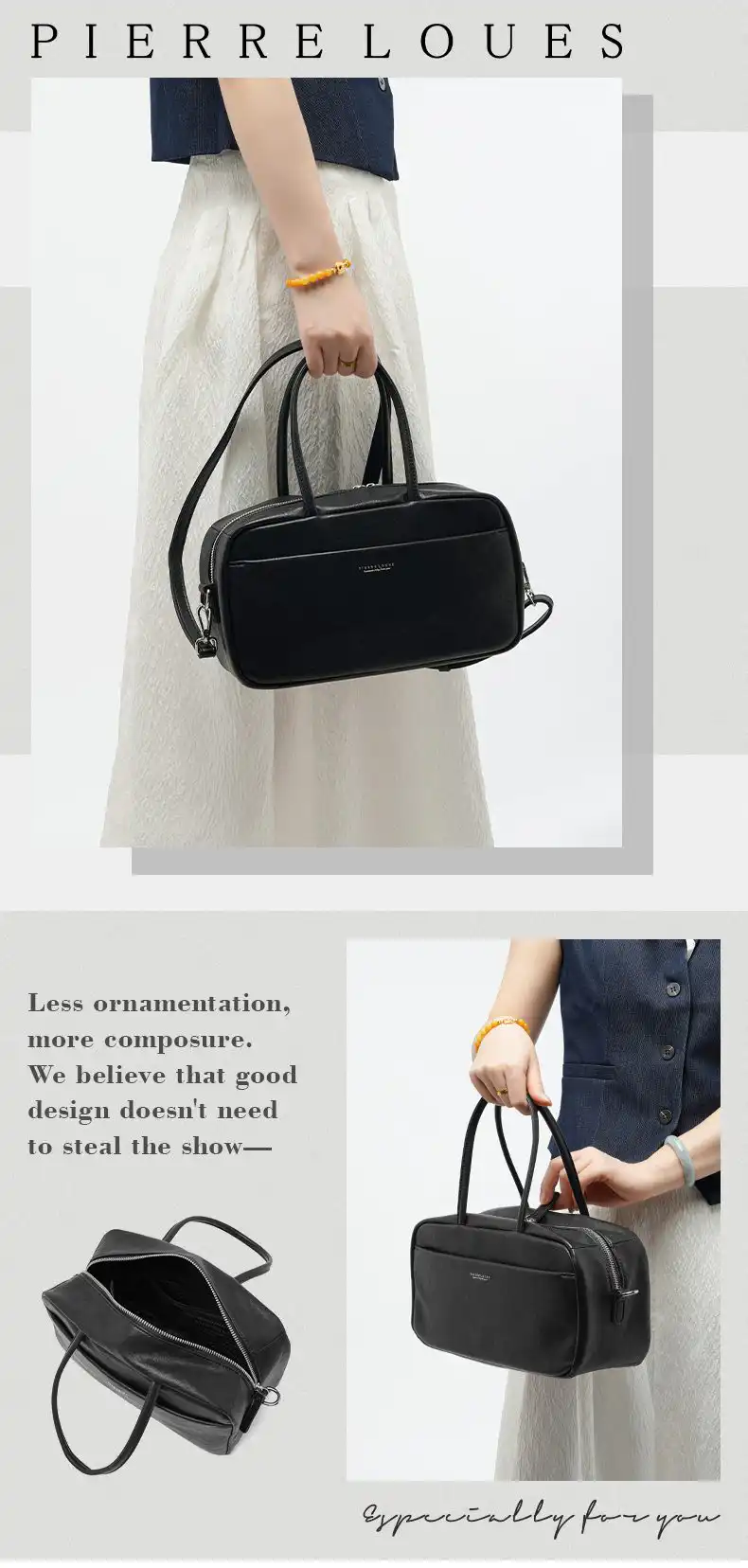 Γυναικεία Τσάντα Χειρός & Ώμου Pierre Loues PL615-29 μαύρο