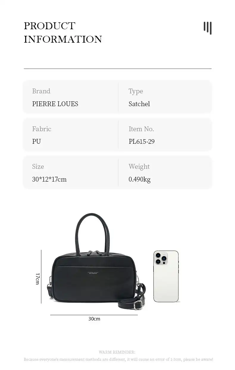 Γυναικεία Τσάντα Χειρός & Ώμου Pierre Loues PL615-29 μαύρο