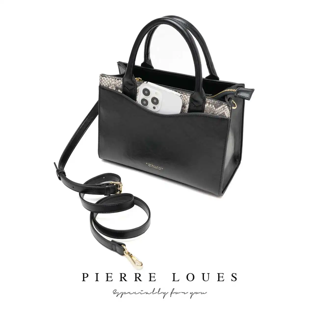 Γυναικεία τσάντα Χιαστί Pierre Loues PL615-38 μαύρο