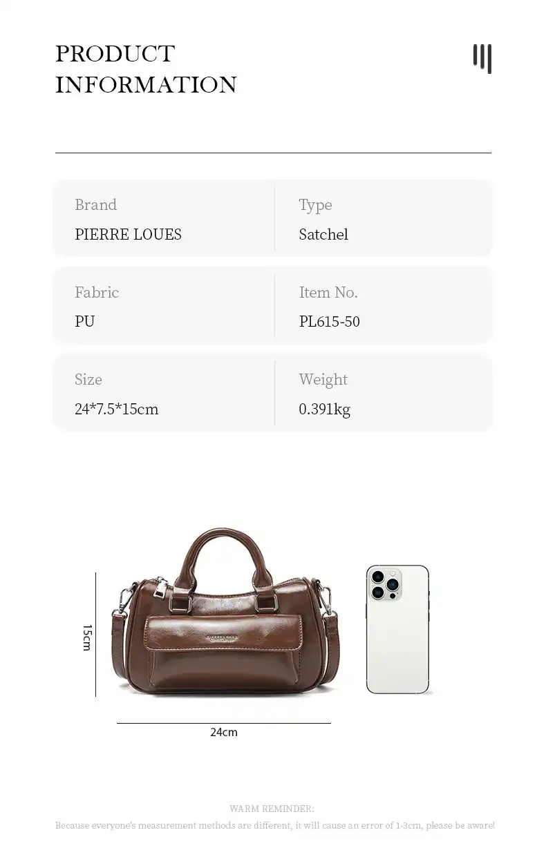 Γυναικεία Τσάντα Χειρός & Χιαστί Pierre Loues PL615-50 καφέ