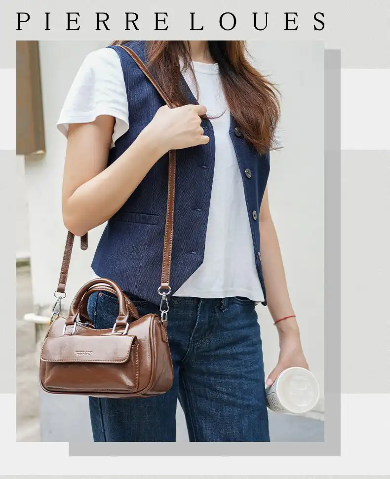 Γυναικεία Τσάντα Χειρός & Χιαστί Pierre Loues PL615-50 καφέ