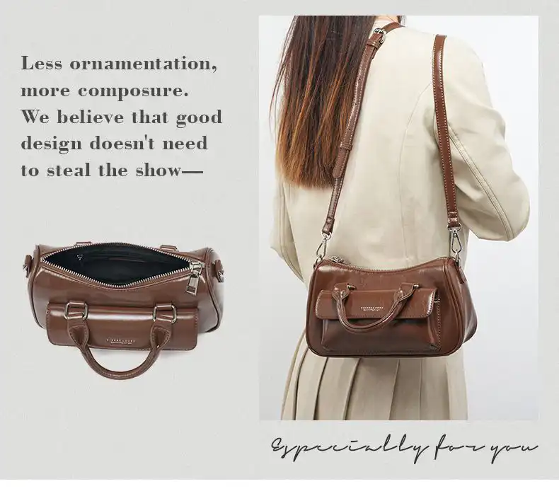 Γυναικεία Τσάντα Χειρός & Χιαστί Pierre Loues PL615-50 καφέ