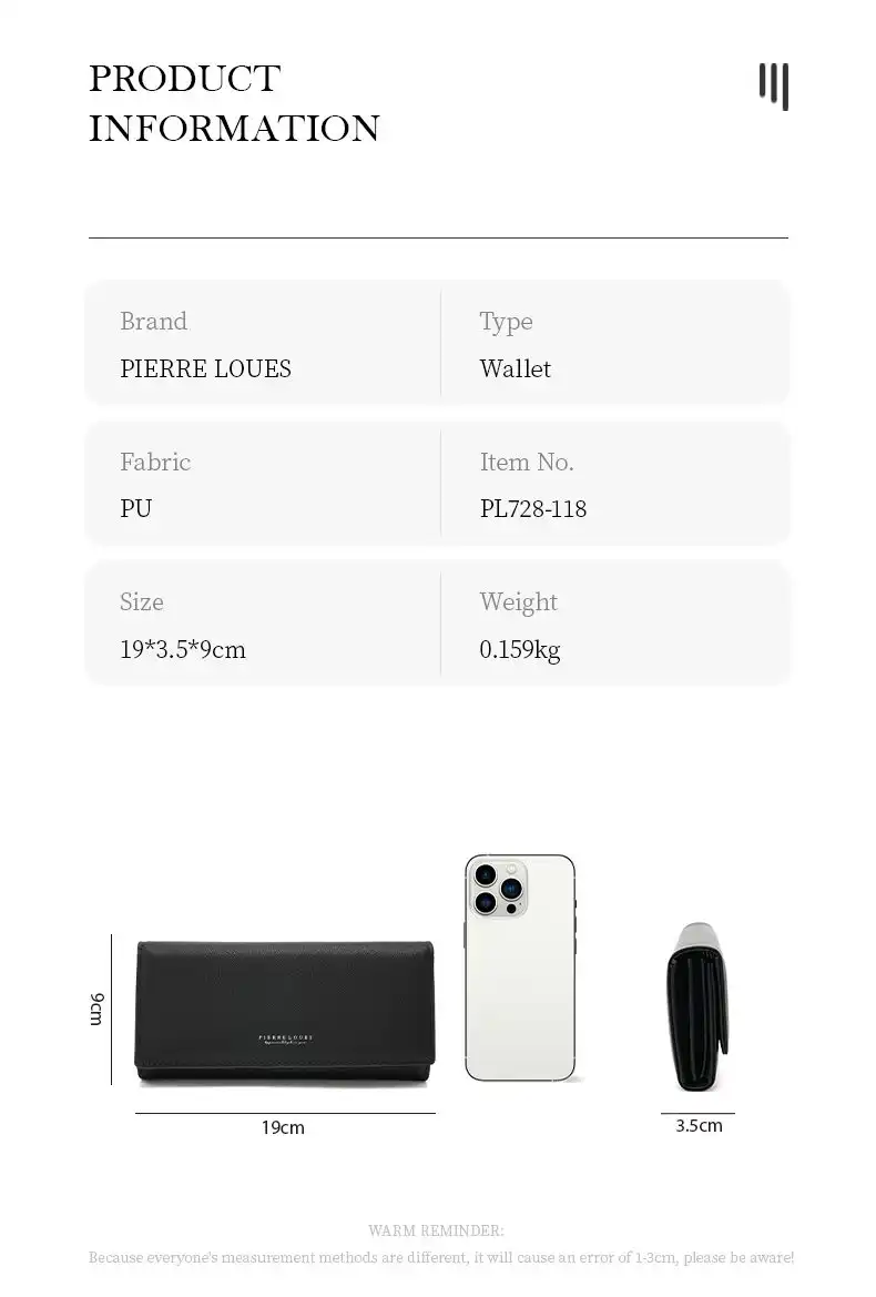 Γυναικείo πορτοφόλι Pierre Loues 728-118 μαύρο