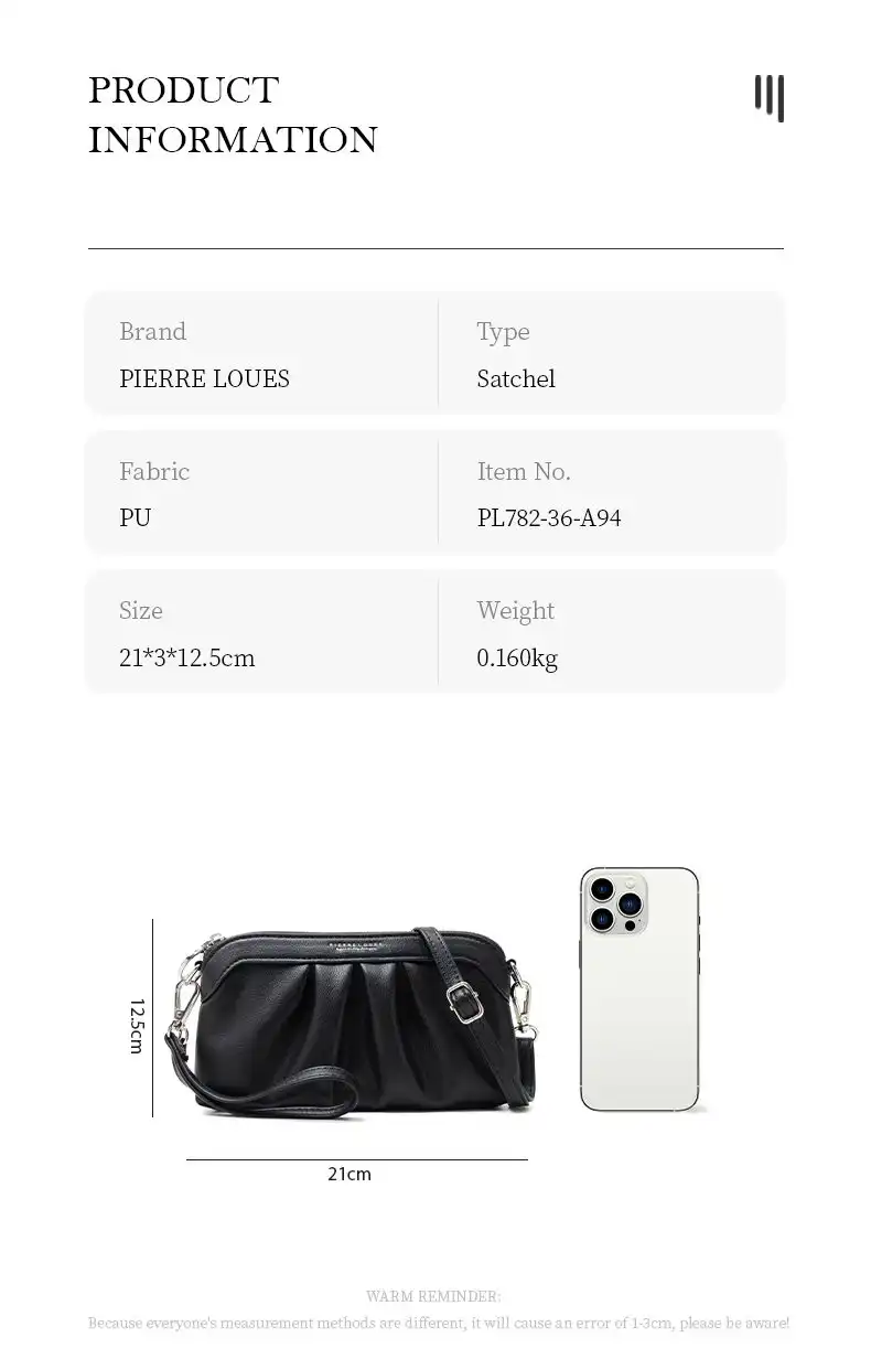 Τσαντάκι Χιαστί Pierre Loues PL782-36-A94 μαύρο