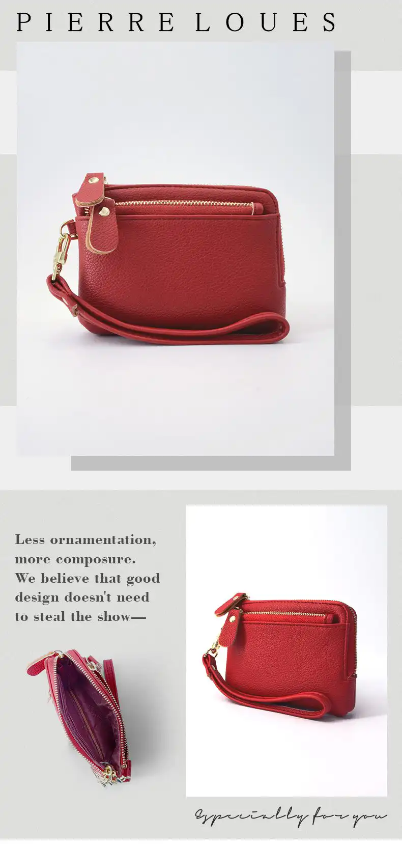 Γυναικείο Πορτοφόλι Saffiano Pierre Loues PL805-69 κόκκινο