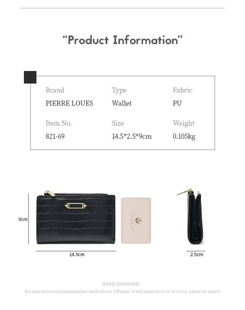 Γυναικείο Πορτοφόλι Κροκό Pierre Loues PL821-69 μαύρο