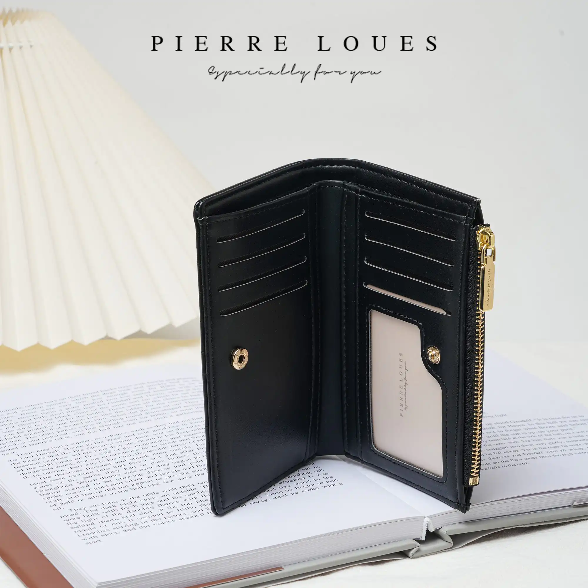 Γυναικείο Πορτοφόλι Κροκό Pierre Loues PL821-69 μαύρο