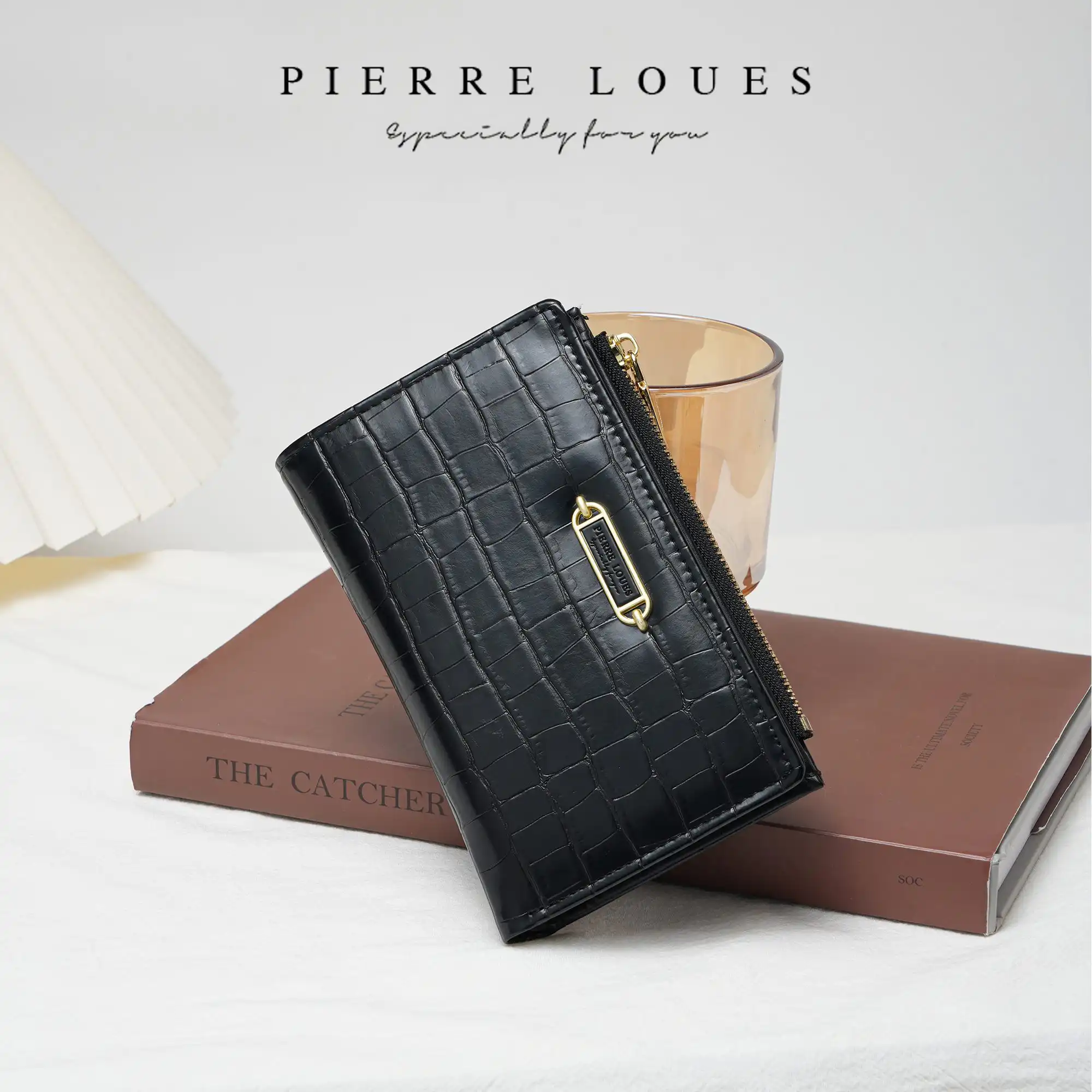 Γυναικείο Πορτοφόλι Κροκό Pierre Loues PL821-69 μαύρο