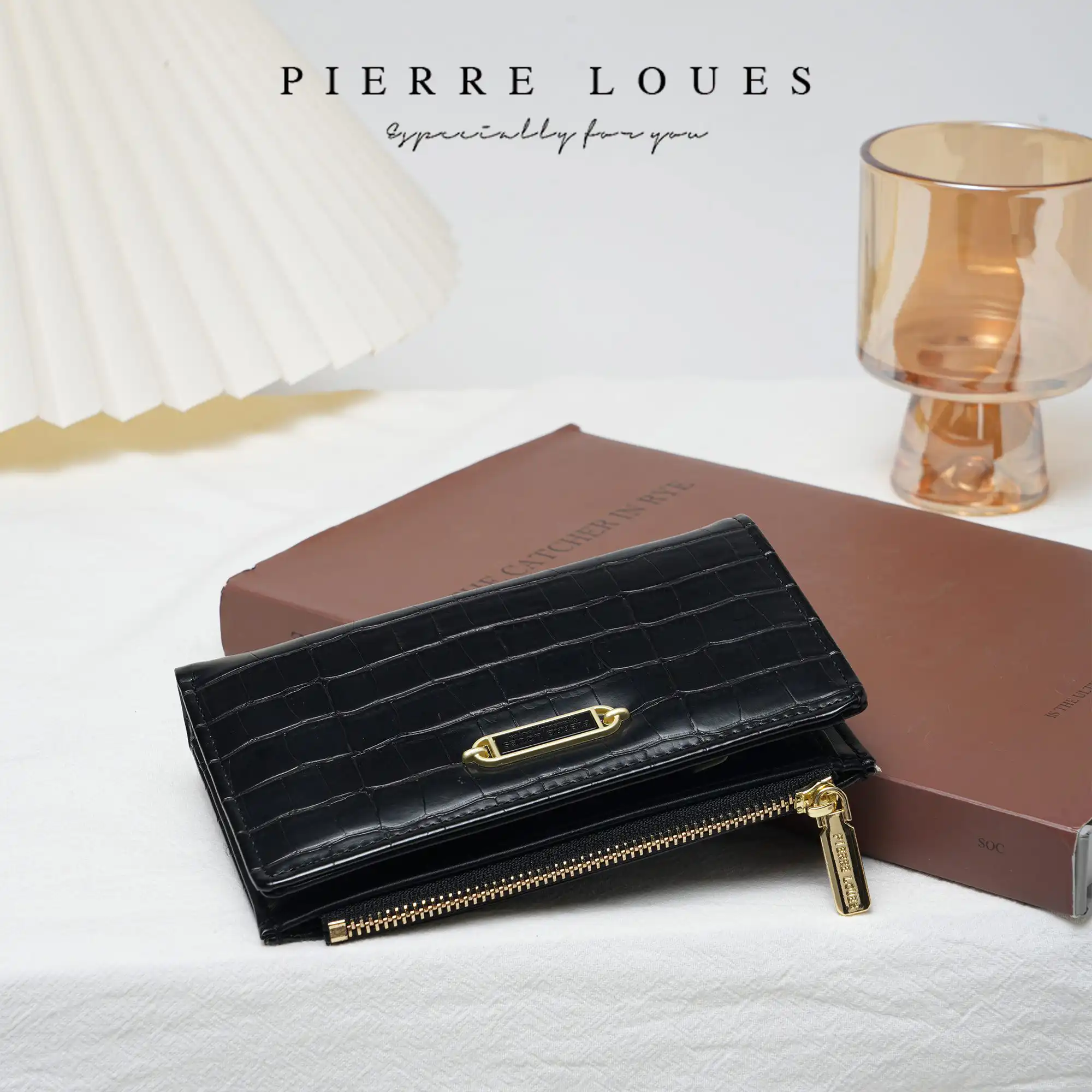 Γυναικείο Πορτοφόλι Κροκό Pierre Loues PL821-69 μαύρο