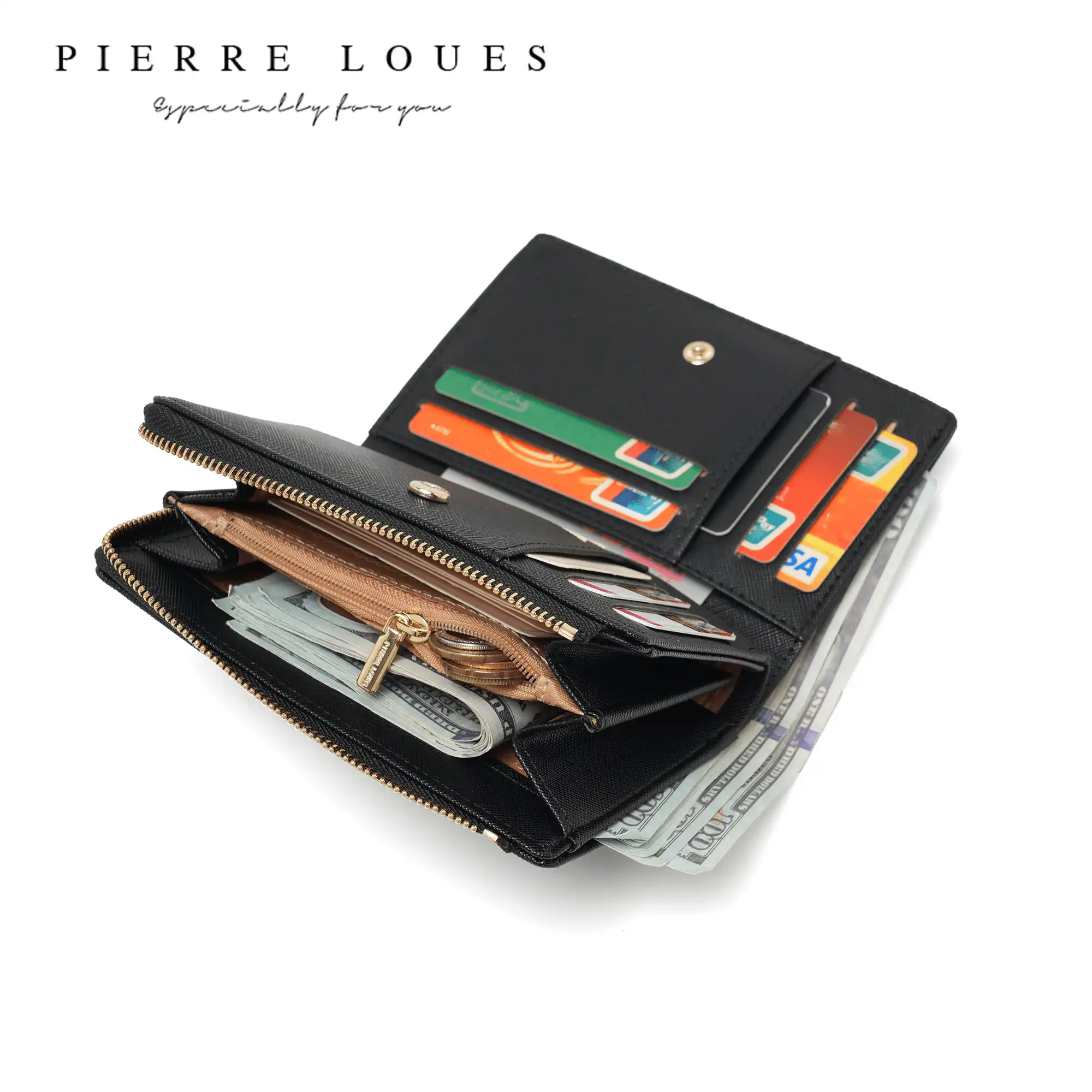 Γυναικείο Πορτοφόλι Saffiano Pierre Loues PL828-72 μαύρο