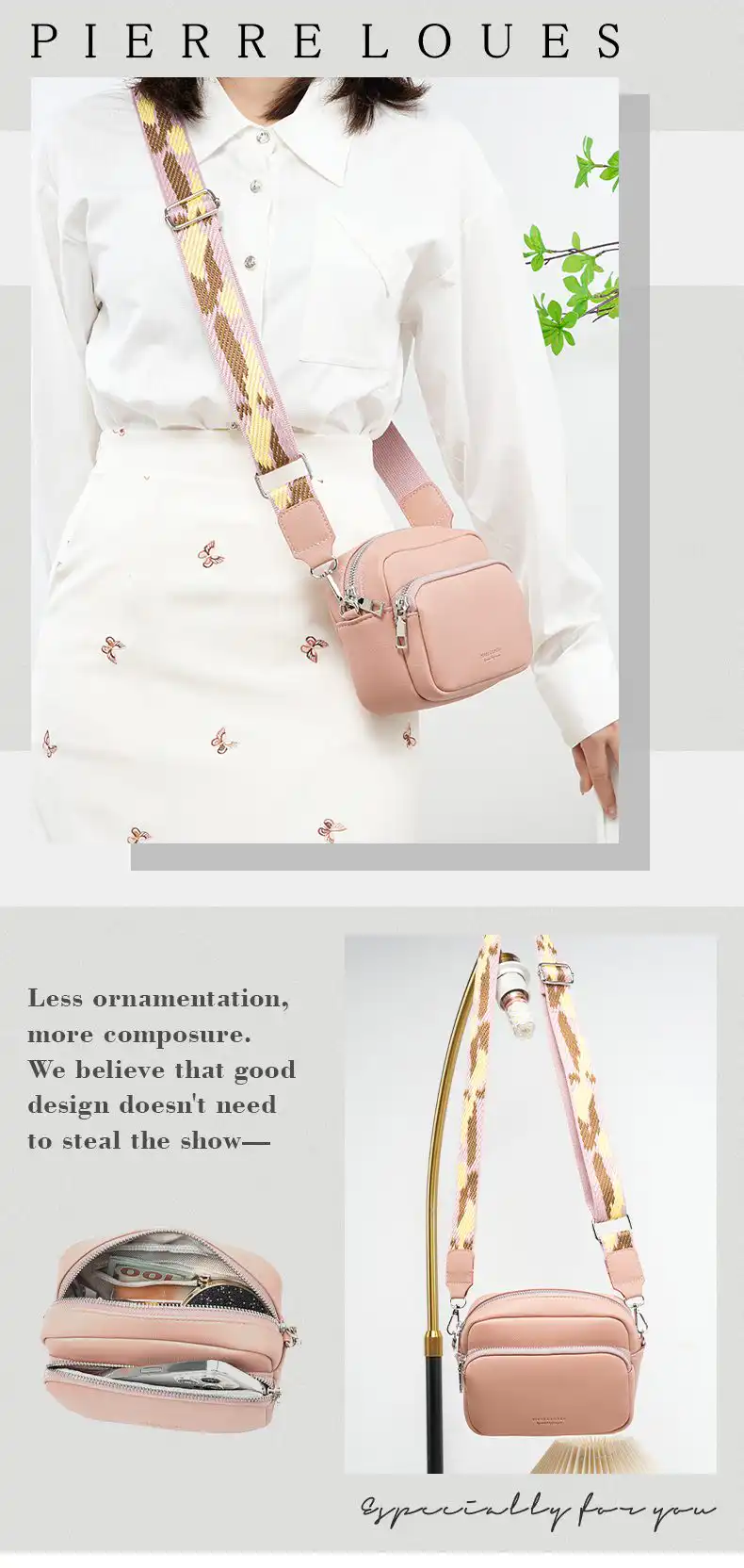 Γυναικεία Τσάντα Χιαστί Pierre Loues PL959-9 ροζ