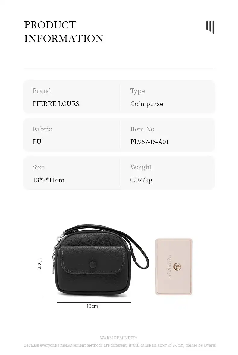 Mini Πορτοφόλι Χειρός Pierre Loues PL967-16-A01 μαύρο