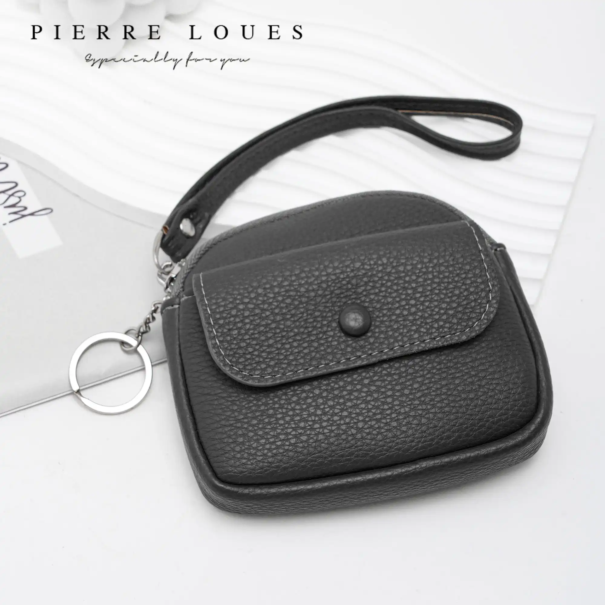 Mini Πορτοφόλι Χειρός Pierre Loues PL967-16-A01 μαύρο