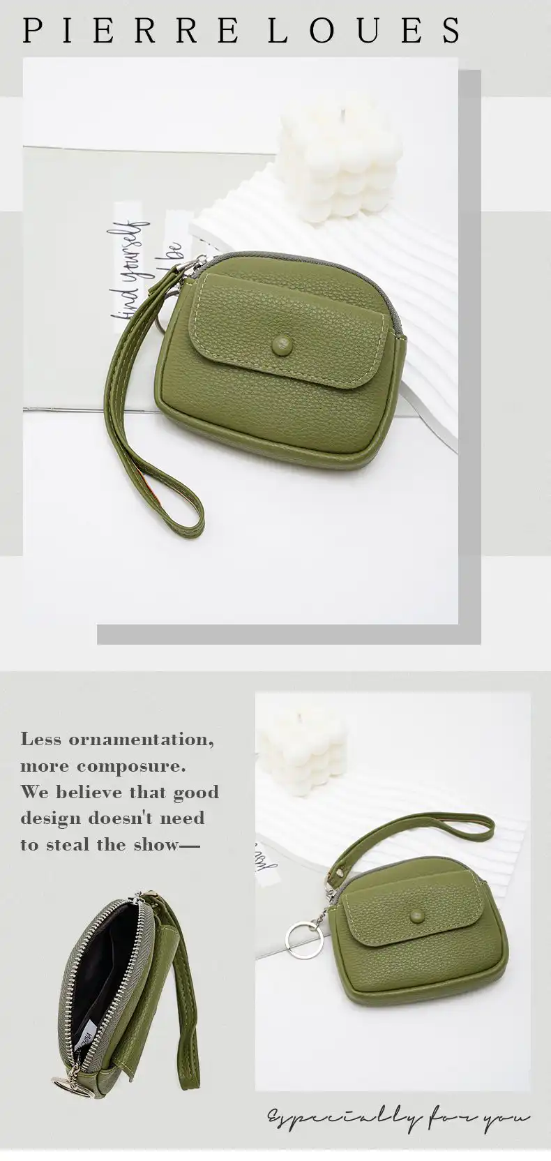 Mini Πορτοφόλι Χειρός Pierre Loues PL967-16-A01 πράσινο