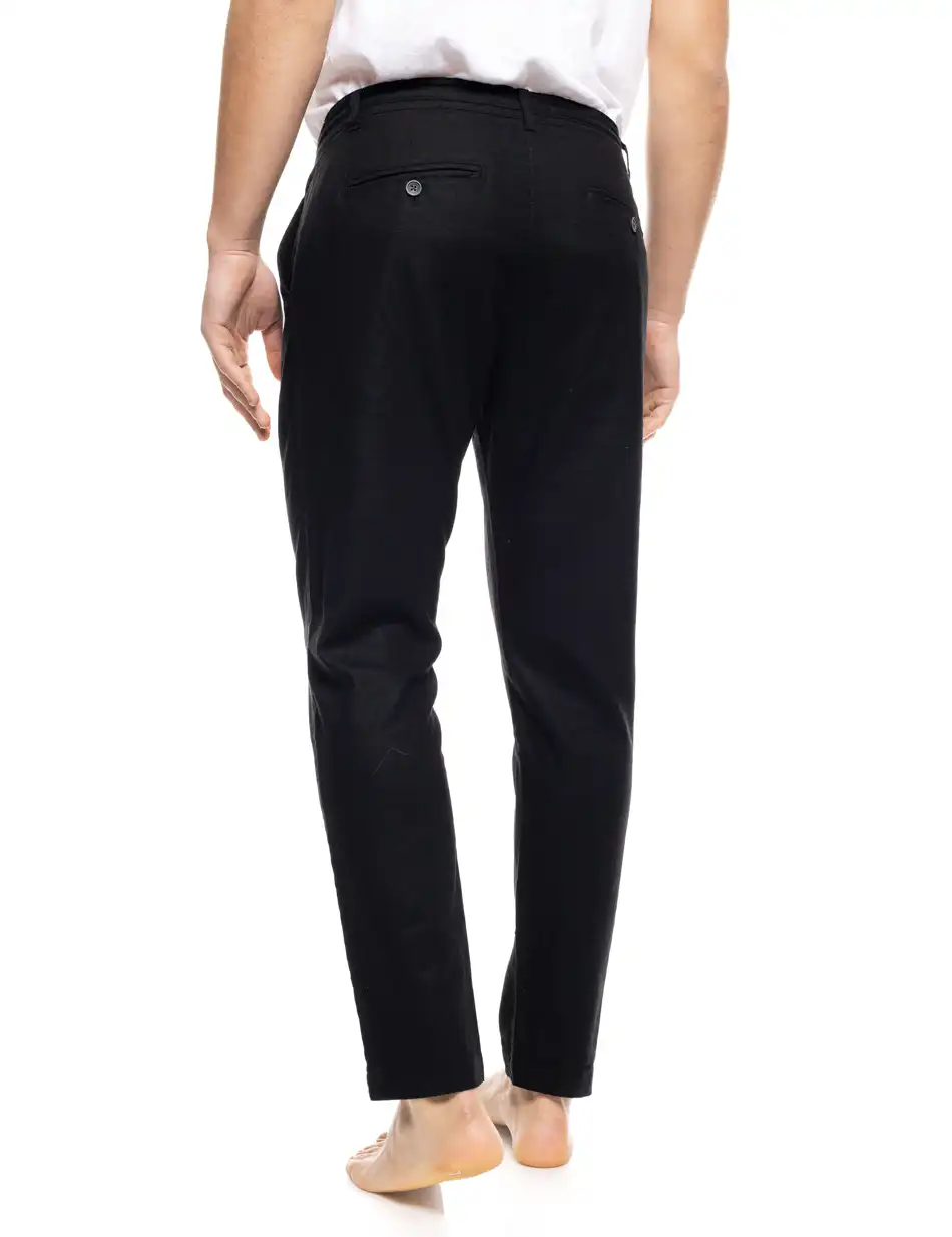 S' Ανδρικό λινό chinos παντελόνι 53-241-002 BLACK