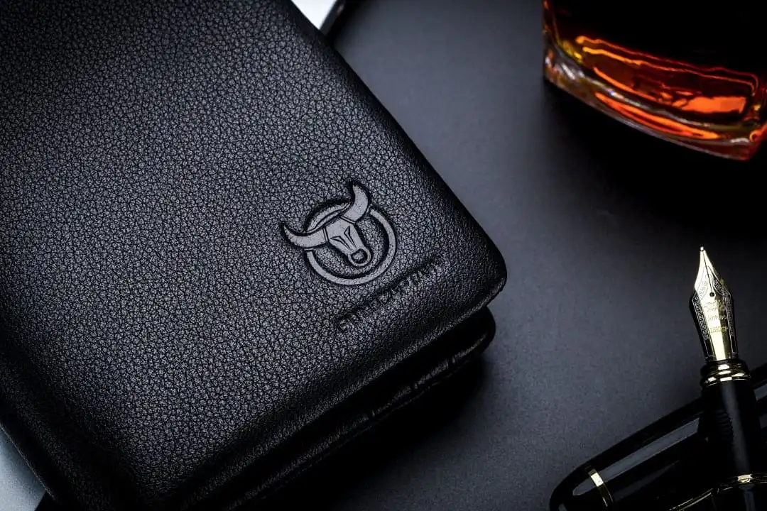 Aνδρικό δερμάτινο πορτοφόλι Bull Captain QB-02 μαύρο