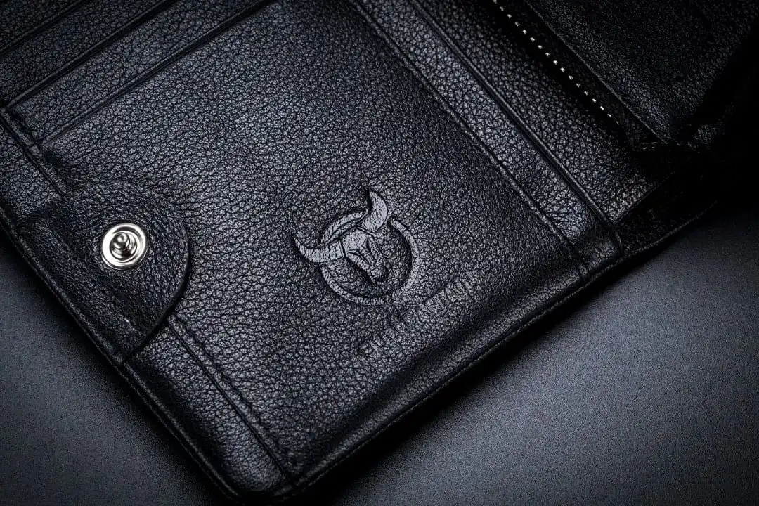 Aνδρικό δερμάτινο πορτοφόλι Bull Captain QB-02 μαύρο