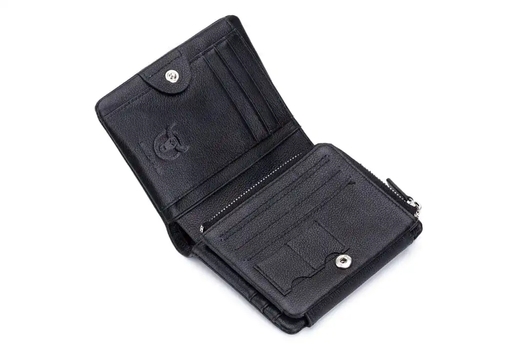 Aνδρικό δερμάτινο πορτοφόλι Bull Captain QB-02 μαύρο