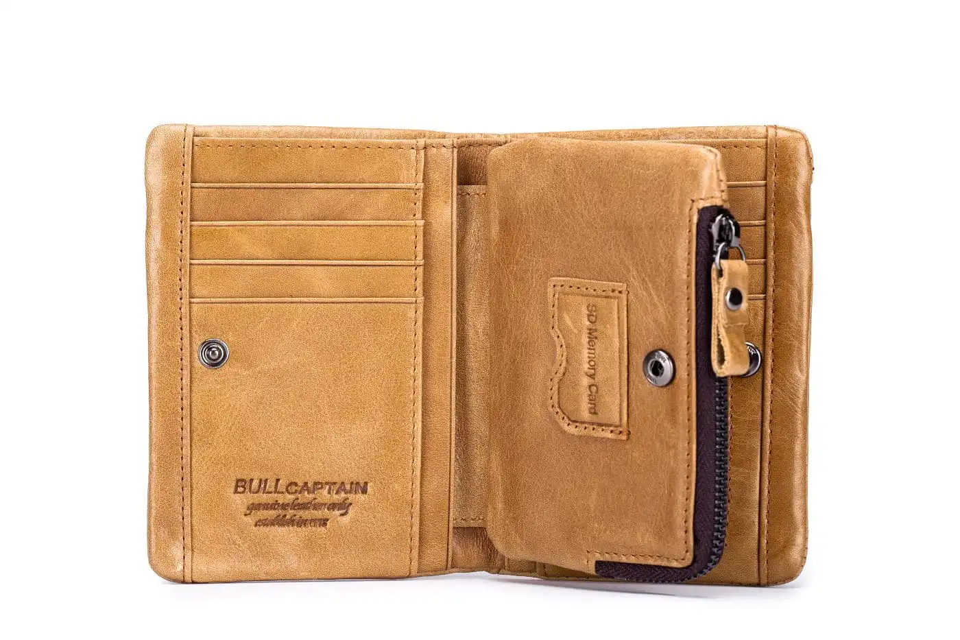 Δερμάτινο πορτοφόλι Bull Captain QB-03 καφέ ανοιχτό
