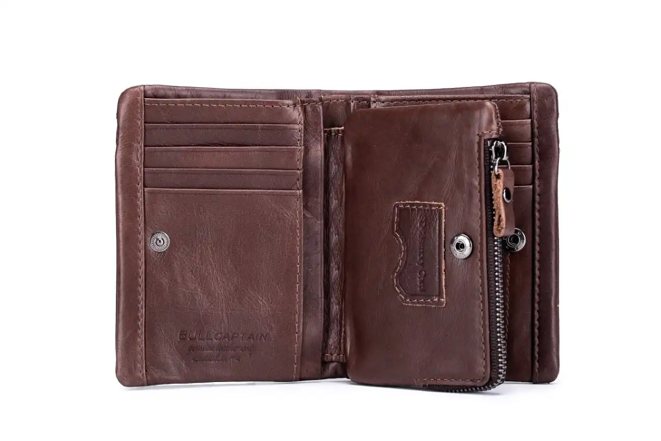 Δερμάτινο πορτοφόλι Bull Captain QB-03 καφέ
