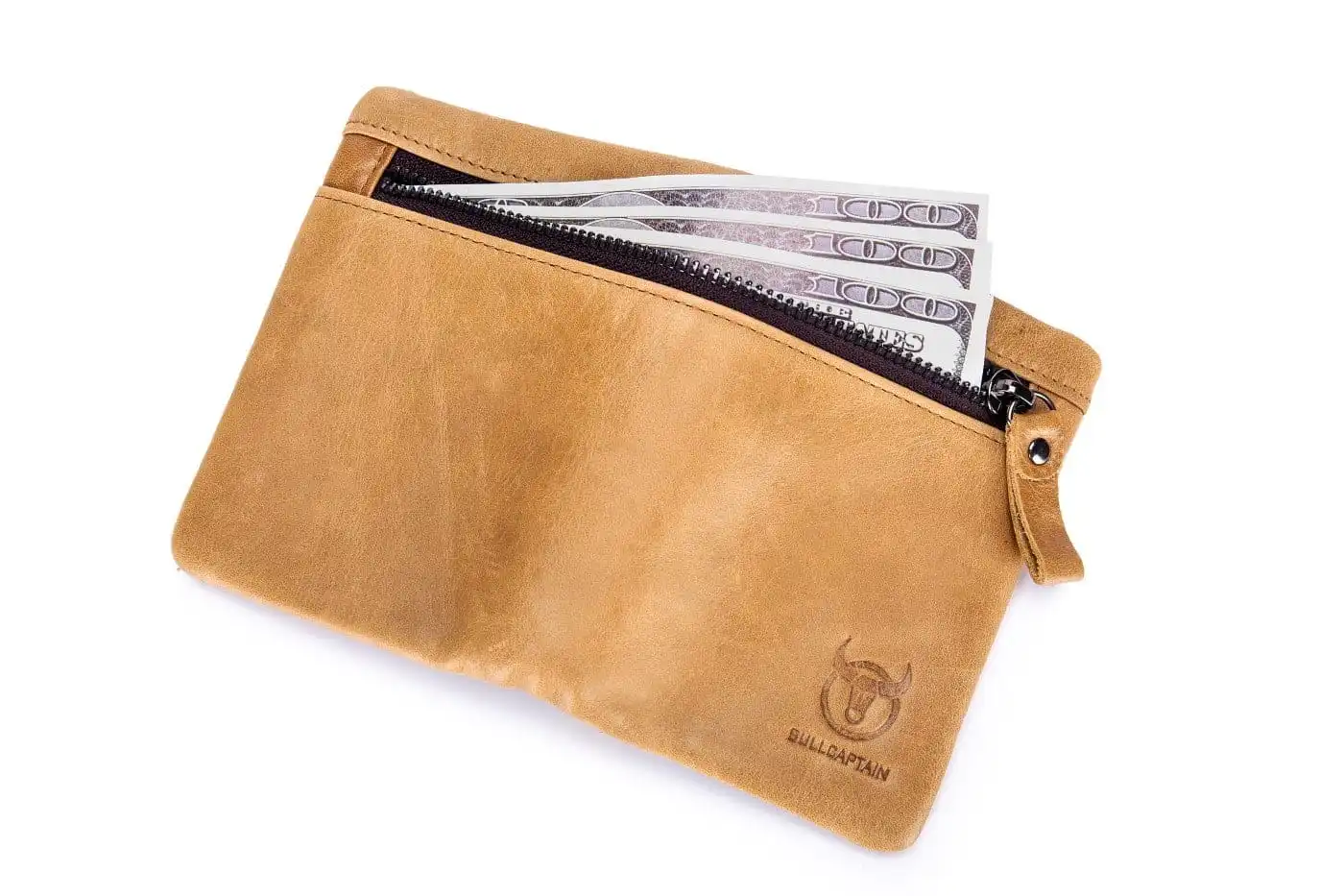 Δερμάτινο πορτοφόλι Bull Captain QB-03 καφέ ανοιχτό