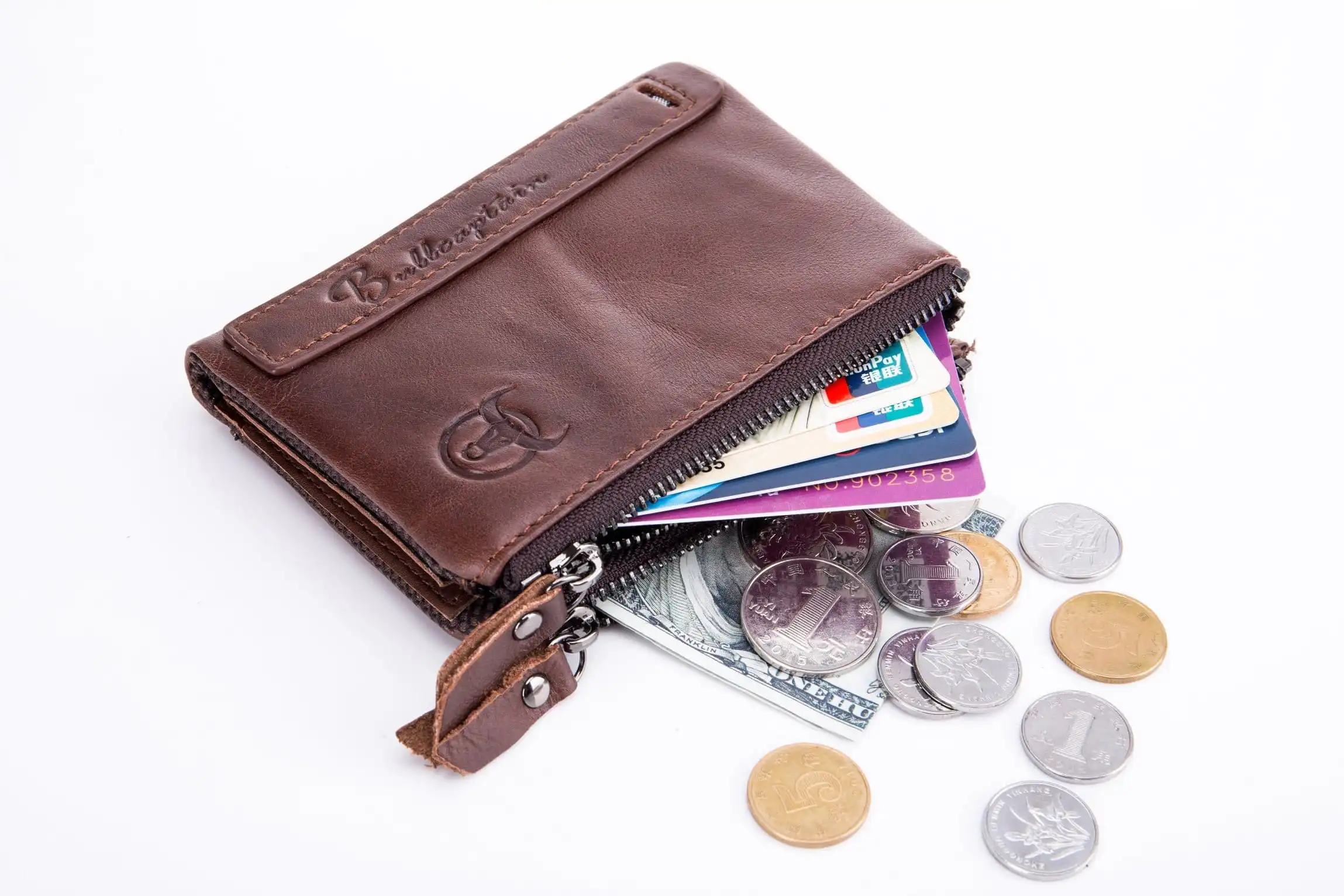 Δερμάτινο πορτοφόλι Bull Captain QB-06 καφέ