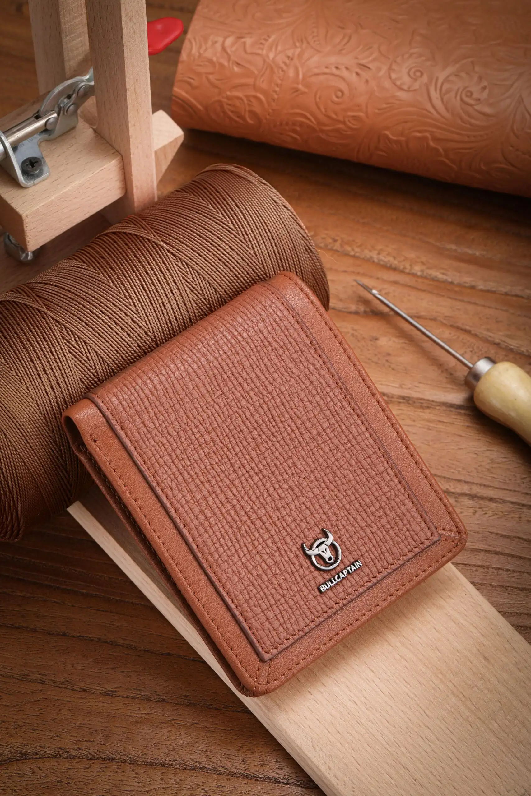 Δερμάτινο πορτοφόλι Bull Captain QB07 new καφέ
