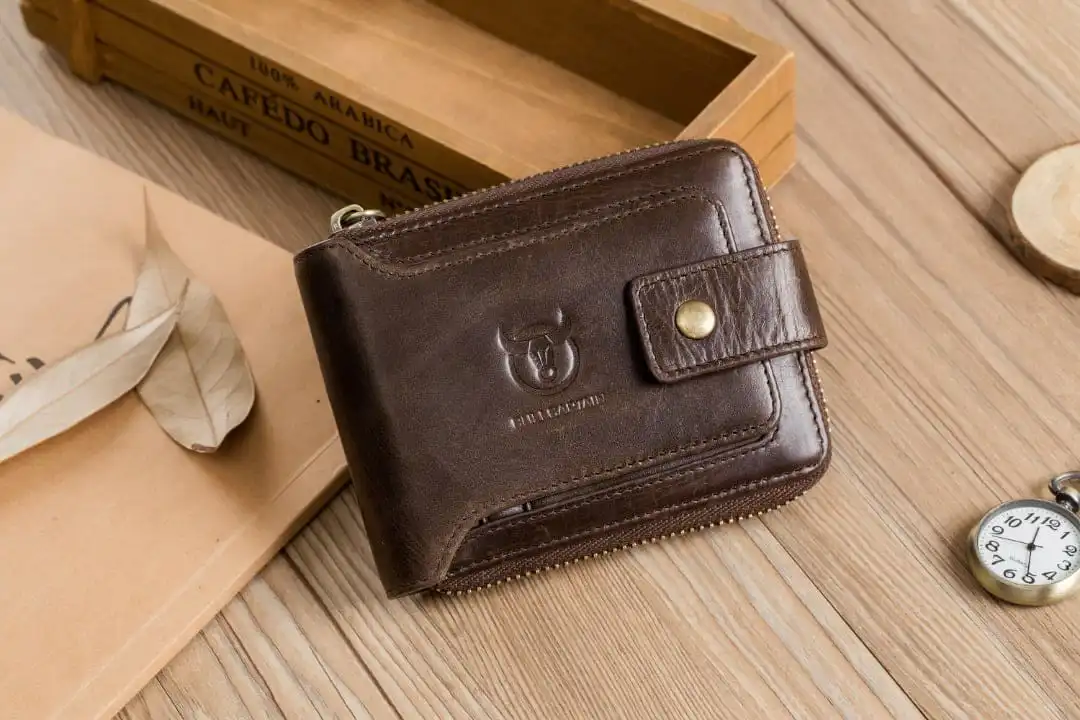 Δερμάτινο πορτοφόλι Bull Captain QB-231 καφέ